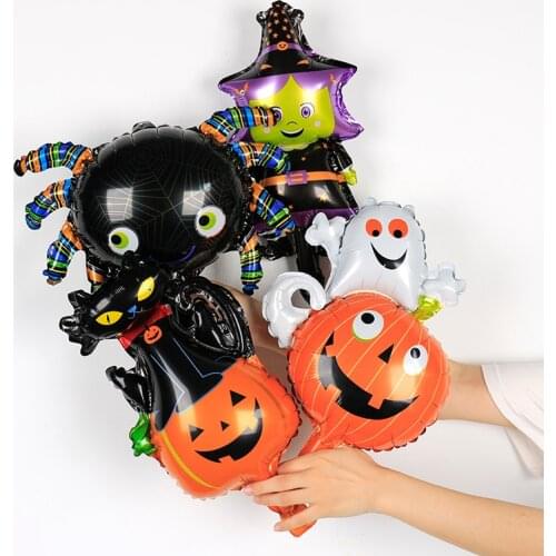 10pcs mini Halloween Pumpkin Ghost Balloons Decorations Spider Foil Balloons Inflatable Toys Bat Globos Halloween Party Supplies