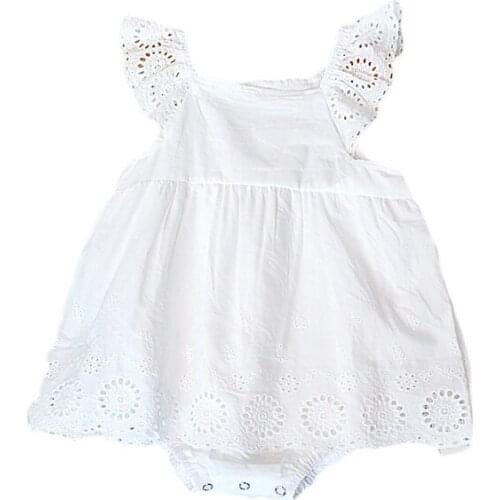 100% Cotton Summer Baby Girls Lace Sleeve Romper With Tutu Skirt Infant Girls Summer Clothing princess tutu skirt