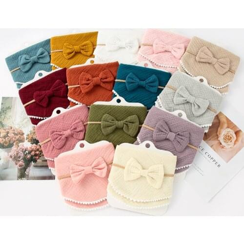 2Pcs Baby Headband Tassel Saliva Towel Solid Newborn Double Side Bibs Boys Girls Bandana Burp Cloths Feeding Smock Stuff
