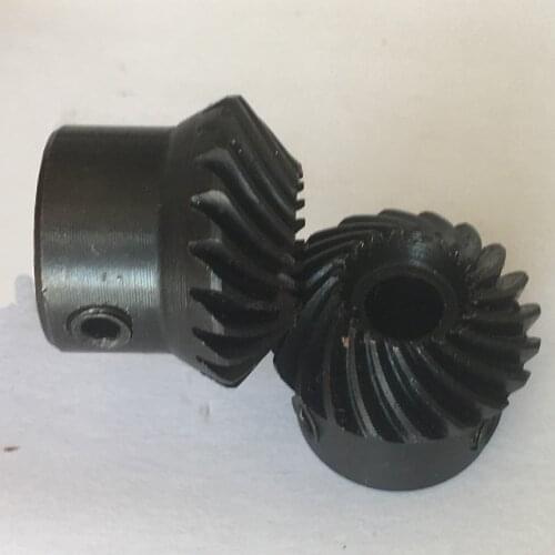 20 Teeth 6mm 8mm Pilot Bore 1 1.5 Module 1M 1.55M 45# Steel 90 Degree Tapered Wheel Pinion Helical Spiral Bevel Gear
