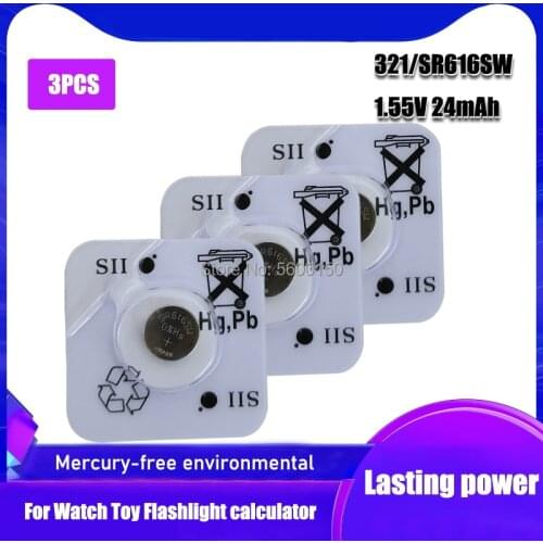 3pcs FOR SEIZAIKEN Silver Oxide Watch Battery 321 SR616SW 616 1.55V 100% original brand 321 616 battery MADE IN JAPAN