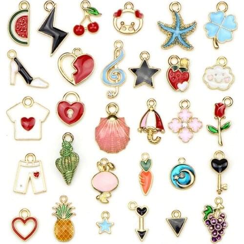 30Pcs Star Heart Cute Shape Steampunk Charms Pendant for DIY Jewelry Making Necklaces Bracelets Accessories Party Decoration