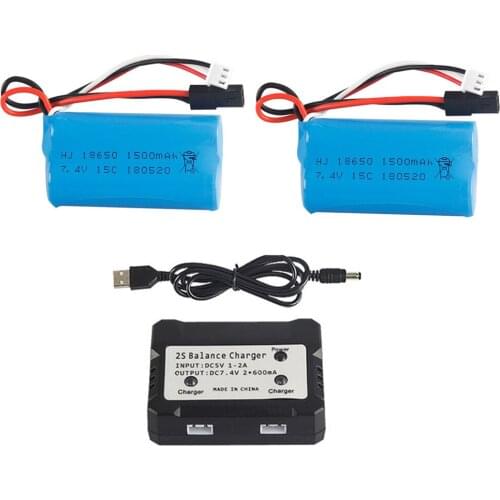 7.4V 1500mAh 18650 Lipo Battery and Charger set For BG1518 BG1513 BG1515 BG1507 BG1506 1/12 2.4G RC truck toys parts 7.4V 15C 2S