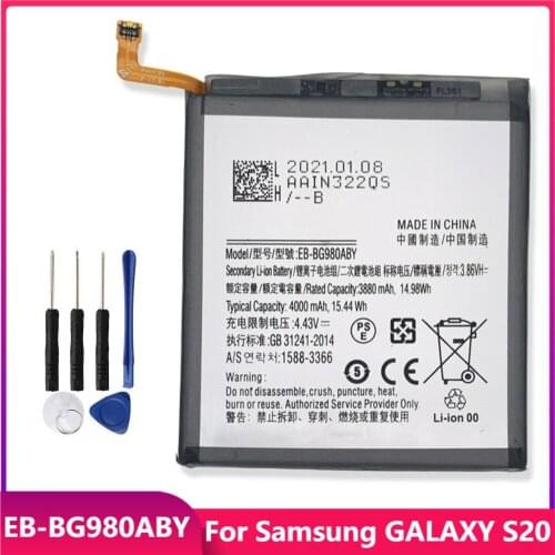 Original Phone Battery EB-BG980ABY For Samsung GALAXY S20 Replacement Rechargable Batteries 4000mAh With Free Tools