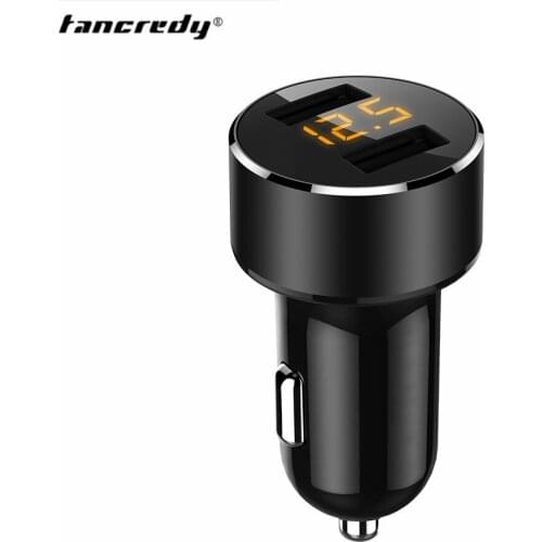 12V To 24V Car Charger Dual USB Output Ports 3.4 A Quick Charger LED Display Voltage Detection Phone Vehicle Car Charger Adapter
