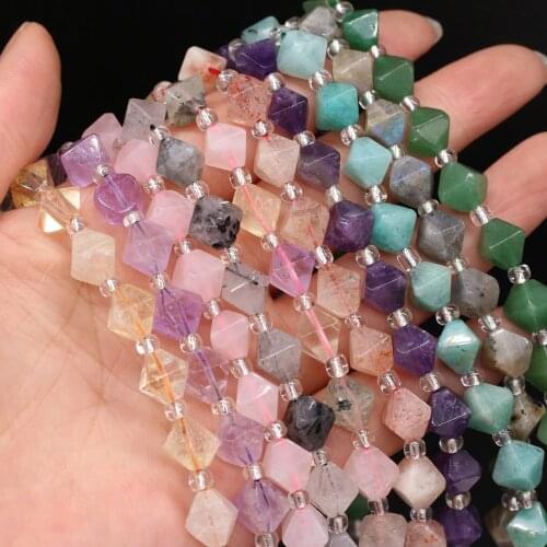 New Style Natural Stone Beads Irregular Rhombus Semi-Precious Loose Bead For Jewelry Making DIY Necklace Earrings Accessory