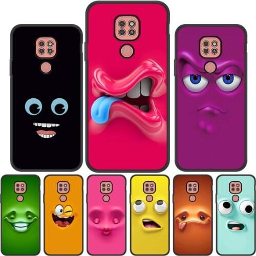 Case For Moto G9 Play E7 Power Case Soft Funda For Motorola Moto G Stylus 2021 Edge S G30 G10 Case Funy Smile Face And Eyes Etui