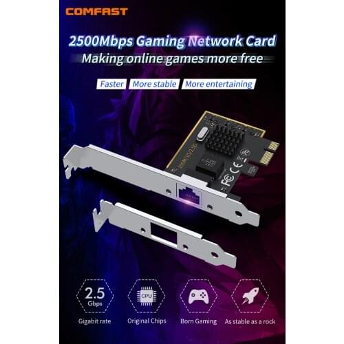 Comfast CF-P25 2.5Gbps High Speed Gaming PCI-E Network Card 10/100/1000Mbps RJ45 Port For Desktop Support WIN7/ 8/ 8.1/ 10