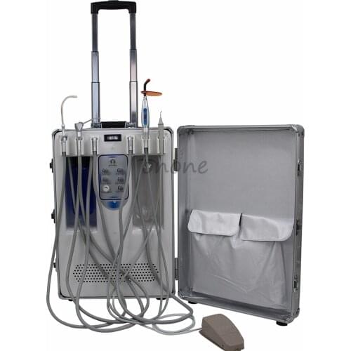 Design Portable Dental Unit With Onone Built in Ultrasonic Scaler & Oiless Air Compressor Motor for Dental Hospital, Clinics