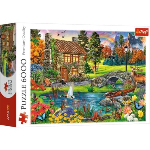 Cottage In The Mountains 6000 Piece jigsaw puzzle-fun at home for educational game-adult and children puzzle