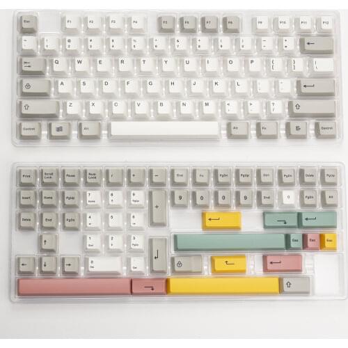 Retro style 9009 PBT Sublimation Cherry Height Mechanical Keyboard Keycaps for Cherry MX Switch 61/68/84/87/104/108 6.25u