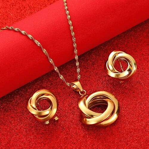 Sudan Nigerian Pendant Earrings for Women Girls Arab Jewelry Set Africa Ethiopian Statement Bridal Wedding Party