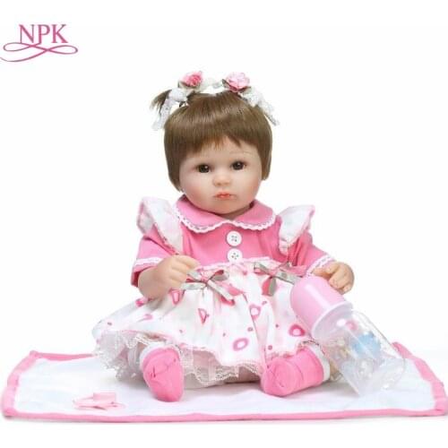 NPK Bebes Reborn Dolls de Silicone Girl Body 40cm adorable Doll Toys For Girls boneca Baby Bebe Doll Best Gifts toys