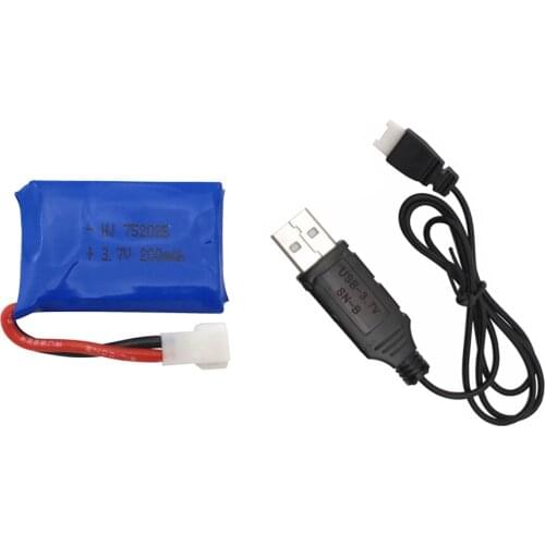 3.7V 200mAh li-po Battery 702025p with usb charging cable For Syma X4 X11 X13 RC Plane Aircraft Battery Lithium Battery