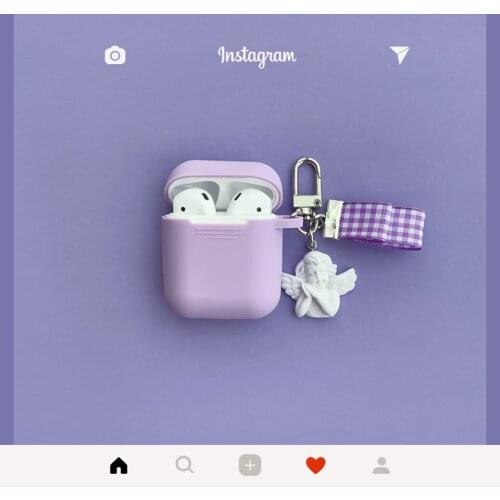 Cute Angel Silicone Cover for Apple Airpods 1 2 Case Bluetooth Headphone Wireless Earphone Accessories Headset Charging Box Bag
