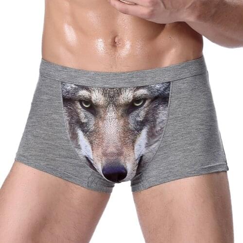Male Underwear Funny Cool Underpants Wolf Modal Shorts Man underwear for men cotton boxers male panties mens underwear for