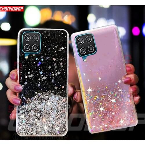 Soft Case for Samsung Galaxy A12 A02 A02S A32 A42 A52 A72 Luxury Glitter Stars Sequins Cover For Galaxy A32 A52 A72 4G 5G Cases