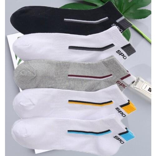 10 Pieces=5 Pairs Men Socks Mesh Breathable Short Basketball Socks Summer Cotton Sports Socks Absorb Sweat Ankle socks Set Meias