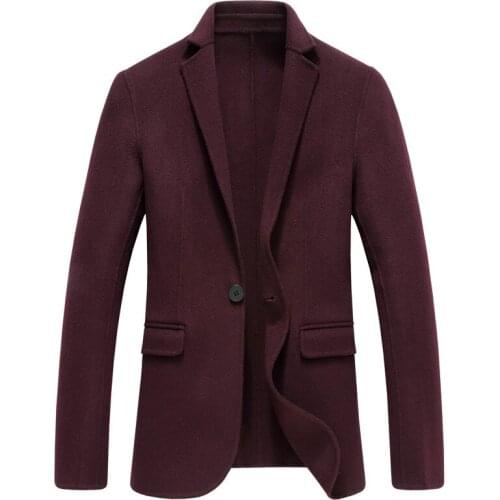 2019 New Style Men Casual Business Coat Blazers Fashion Double-Faced Wool Suit Jacket High Quality Tailored Made Men Suit Jacket