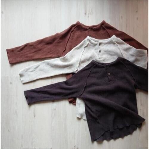 2021 new girls boys striped t-shirt fashion cotton autumn shorts sleeve kids top