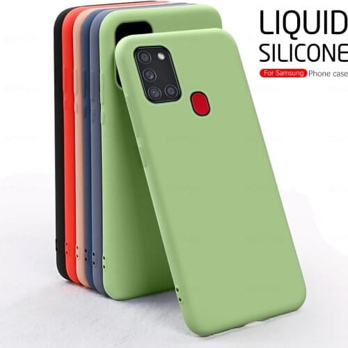 New Luxury Original Square Liquid Silicone Soft Case For Samsung Galaxy A21S A51 A71 A01 A11 A21 A31 A41 M31 M30S Phone Cover