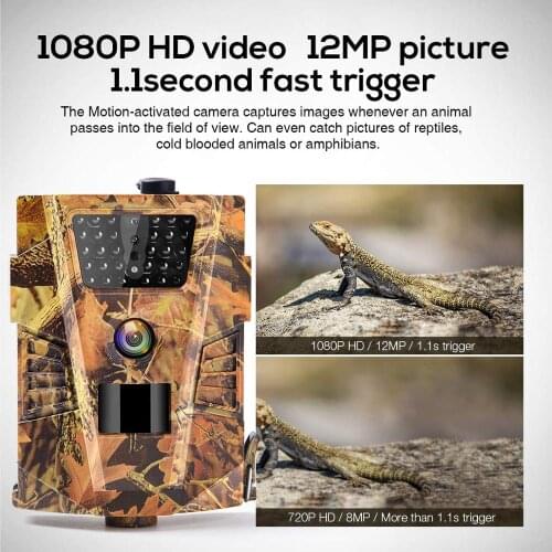 12MP Hunting Trail Camera Wild Waterproof Night Vision Cameras HT001B Photo Photo Traps Tracking Wildlife Surveillance