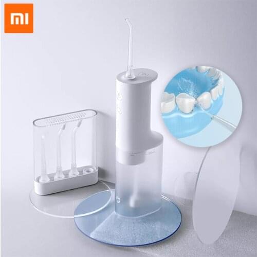 Original Xiaomi Mijia Electric Oral Irrigator Dental Tooth Punch High Frequency Pulsed 4 Gear Mode 200ml Capacity with 4 Nozzles