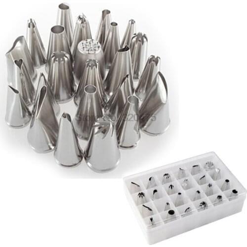 By DHL or EMS 50 pieces 24pcs Icing Cake Piping Nozzles Pastry Tips Decorating Set.cake decorating tools
