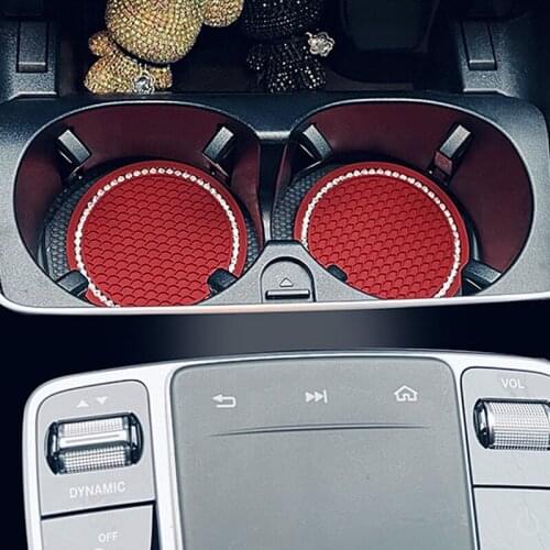 2pcs Car Cup Holder Coaster Non slip Pad Mat Interior Accessories For Mitsubishi Asx Lancer 10 9 Outlander Pajero