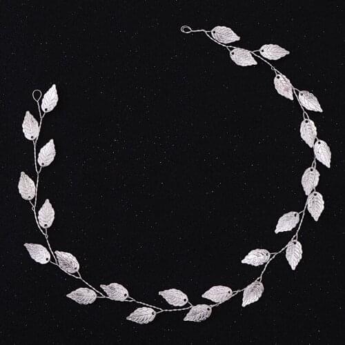 Trendy Silver Color Metal Leaf Bridal Headpiece Wedding Headband Tiara Handmade Hairband Wedding Hair Accessories FD639