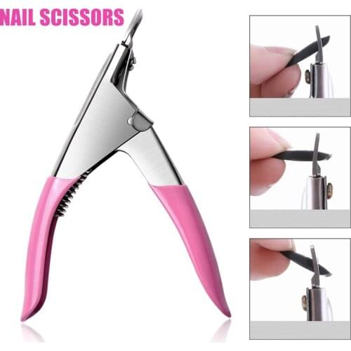 Professional Nail Art Clipper Cutter UV Gel False Nail Tips Edge Cutters Stainless Steel U One Word Clippers Manicure Tool