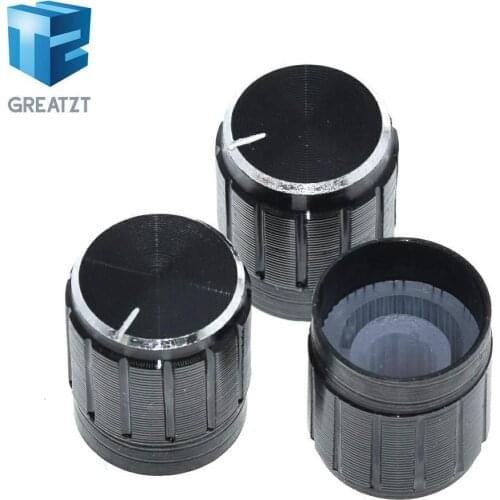 GREATZT 10pcs 15*17mm aluminum alloy potentiometer knob rotary switch volume control knob black For DIY