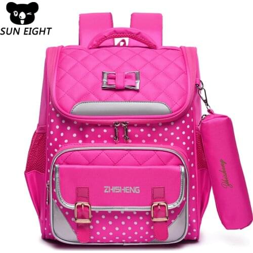 SUN EIGHT Girl School Backpacks Zippers Large Capacity School Bags For Girls Children Backpack Nylon Schoolbags Mochila Escolar