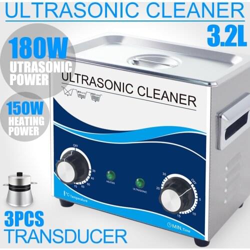 Ultrasonic Cleaner 3.2L 180W Heater 110V/220V 40KHZ Household Ultrasound Cleaning Jewelry Washer Watch Chains Glasses Cellphone