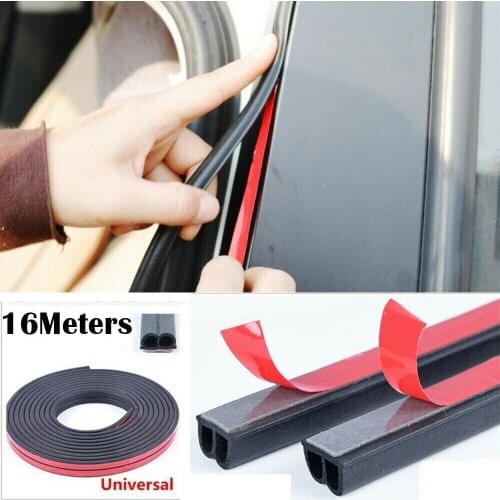 16M Sealing Strip Car Door Edge Roof Windshield Trunk Seal Strip Rubber Strip B Shape Car Exterior Goods Waterproof Dustproof