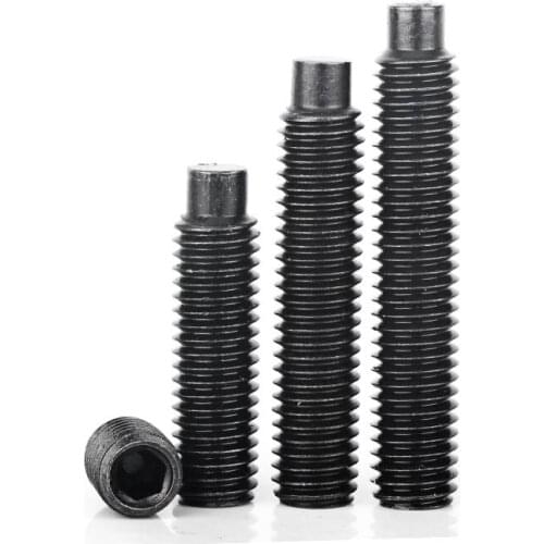 M3 M4 M5 M6 M8 M10 M12 M14 M16 DIN915 Black grade 12.9 steel Hex Hexagon Socket Set Screw with Dog Point Grub Convex End Bolt