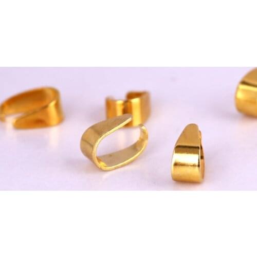100pc/lot 6*9mm KC Gold Color Pendant Clips Clasps Pinch Clip Bail Beads Pendant Connectors for Necklace DIY Jewelry Findings