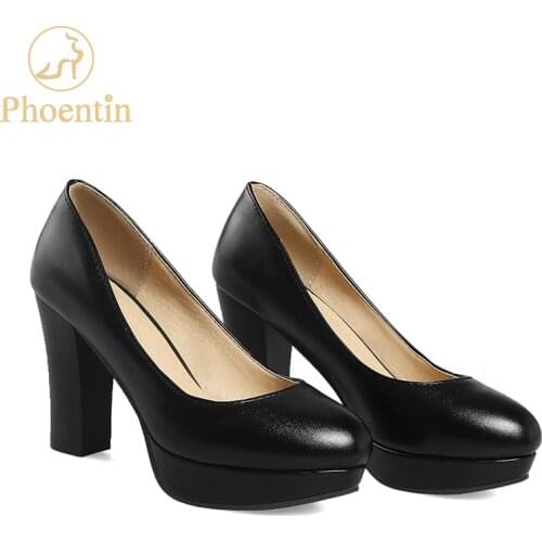 Phoentin platform shoes high heels black slip-on women pumps 2018 elegant ladies dress shoes free shipping new arrival FT340