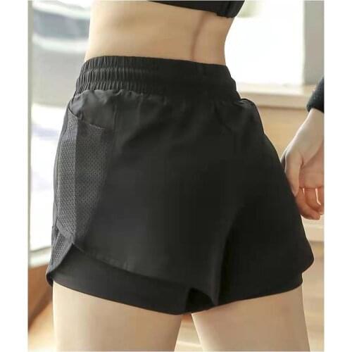 2021 New Summer Women Yoga Shorts Elastic High Waist With Waist Quick Dry Loose Marathon Sports Fitness Gym Shorts Sportswear