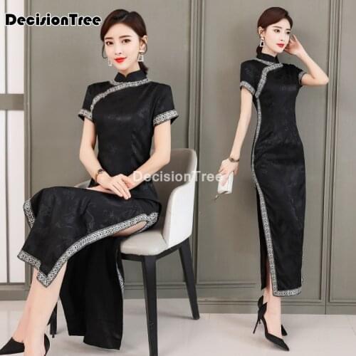 2021 oriental dress women dress chinese classic lace cheongsam asian dresses elegant qipao vintage elegant flower cheongsam