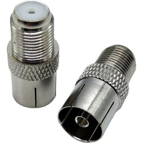10pcs F female Plug to PAL Female Jack Straight RF coaxial adapter F-type connector TV British system