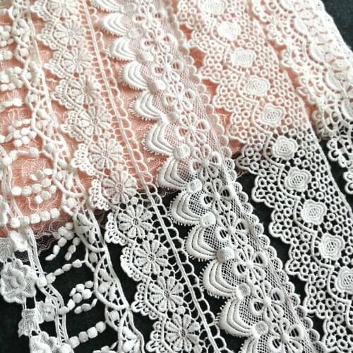 14yards 3-6cm Embroidery cotton lace trim Clothes decoration Garment material Patchwork DIY Needlework sewing accessories 140