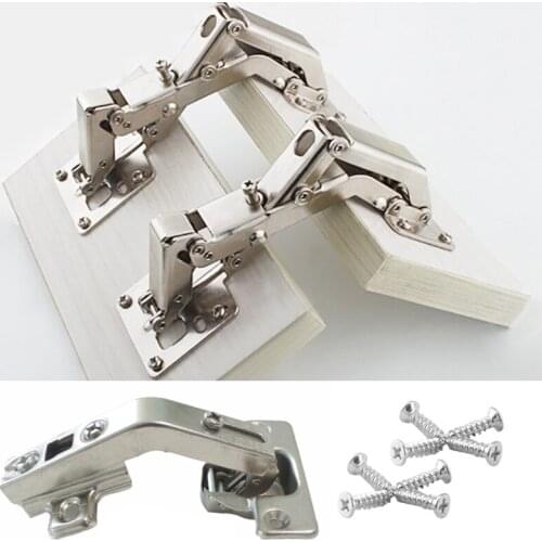 165° Corner Folded Cabinet Door Hinges Kitchen Bathroom Cupboard +Screw Supplies Hinge With Matching Screws