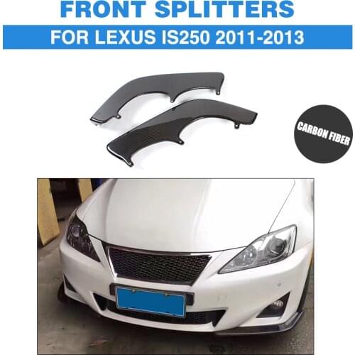 2PCS/Set Carbon Fiber Front Bumper Lip Splitters Flaps Cupwings for Lexus IS250 2011 - 2013