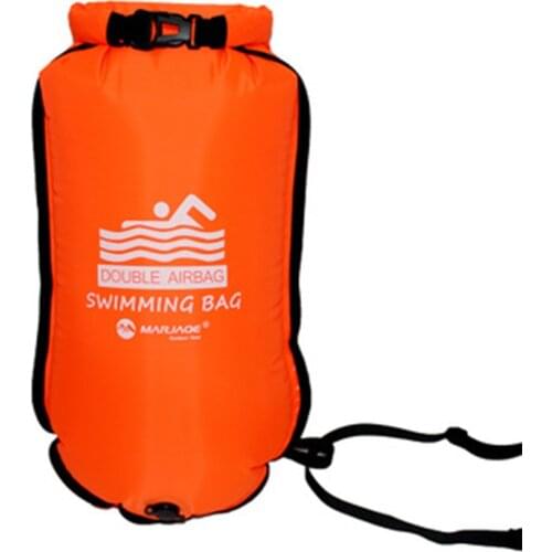 20L Inflatable Open Swimming Buoy Tow Float Dry Bag Double Air Bag with Waist Belt for Swimming Water Sport Storage Safety bag