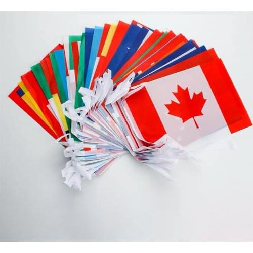 Free shipping 24 pieces/set (14cm*21cm) String flag for 2018 France Football french flag