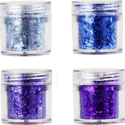 4 Boxes 4 Colours Nail Art Craft Acrylic Mix Fine Glitter Powder Dust Tips Decor 10g/Pot ( 4pcs in Set) Metallic Glitter Mix Set