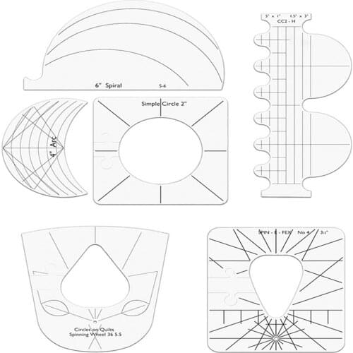 6PCS Quilting Template Acrylic Quilting Rulers Template Sampler Set For Domestic Sewing Machine Quilting Ruler Set Sewing tool