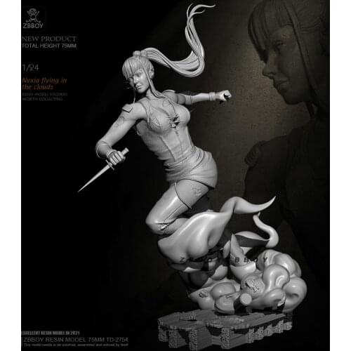 75mm 1/24 Resin model kits figure beauty colorless and self-assembled TD-2754