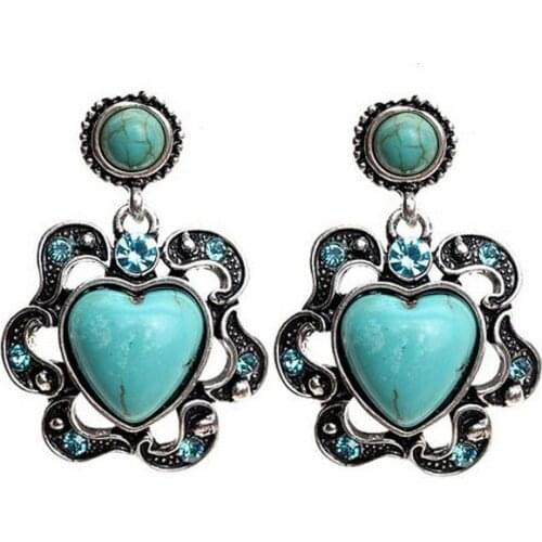 Free shipping New Arrival Fashion heart rhinestone Earrings For women Vintage Earring